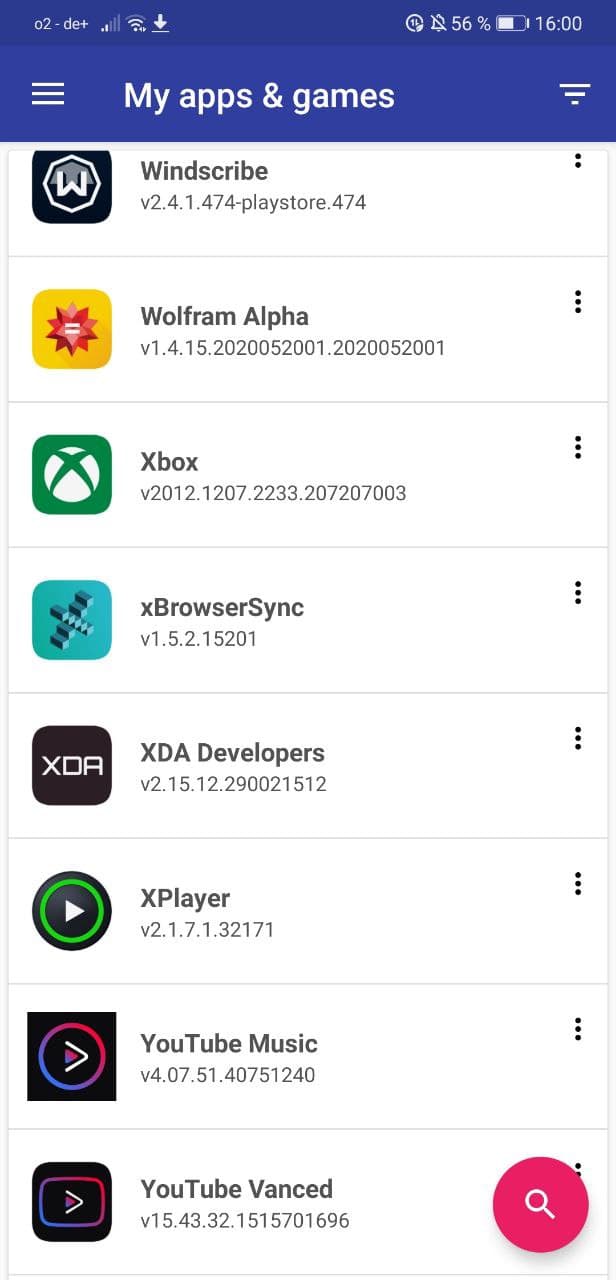 Galaxy Store installed apps & games
